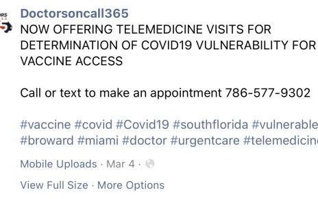 Facebook doctor selling COVID-19 form