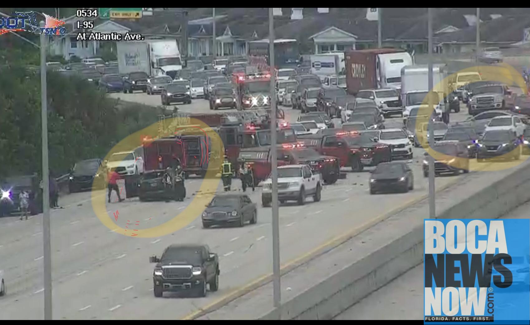 CRITICAL CRASH I95 NEAR ATLANTIC, MULTIPLE CARS