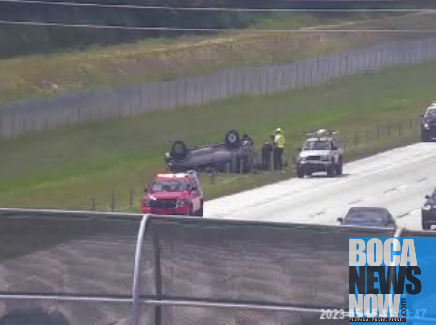 MAJOR CRASH: OVERTURNED CAR ON TURNPIKE NEAR GLADES ROAD - BocaNewsNow.com