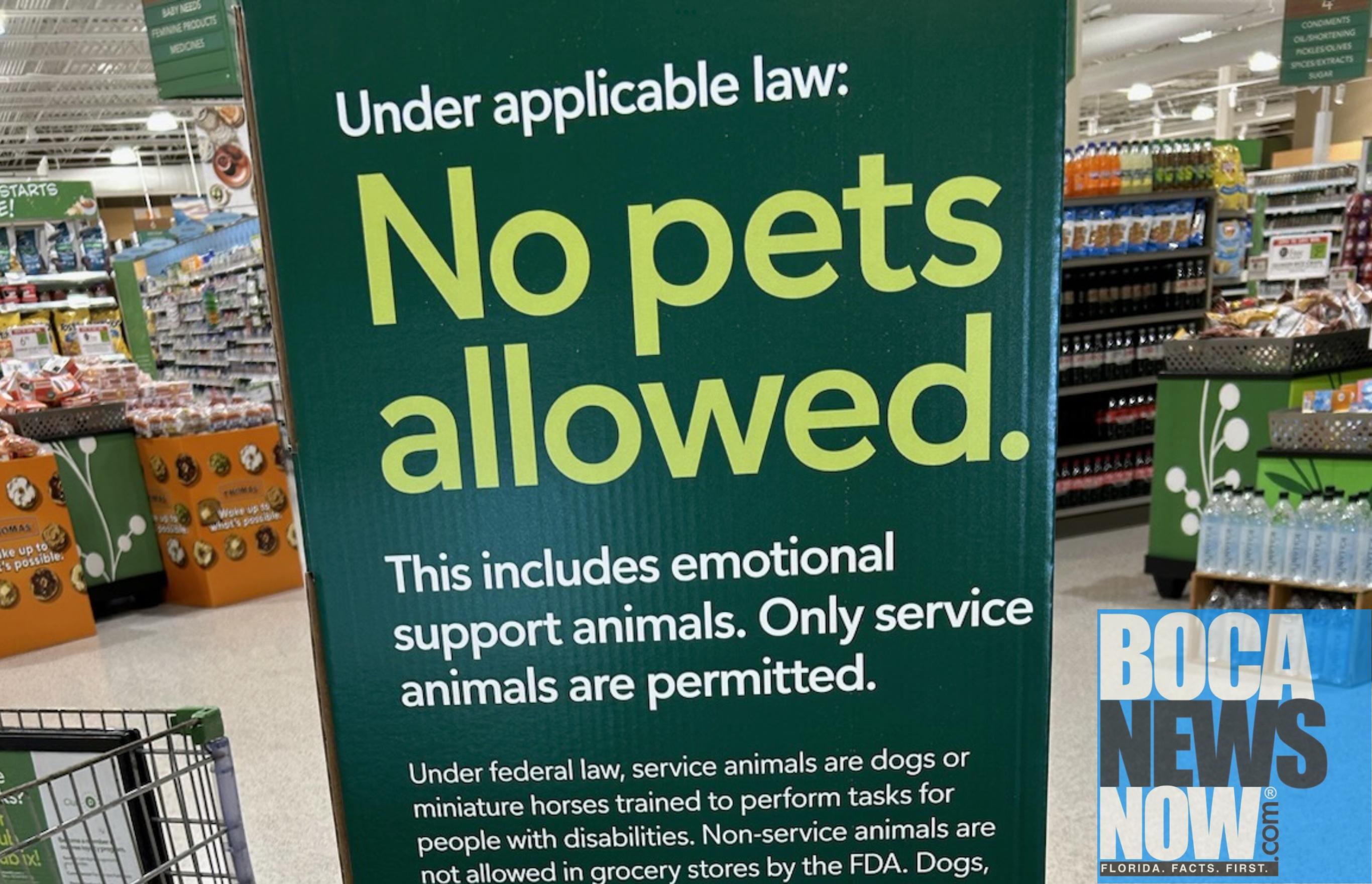 PUBLIX PET CRACKDOWN New Signs Enforcement To Ban Pets