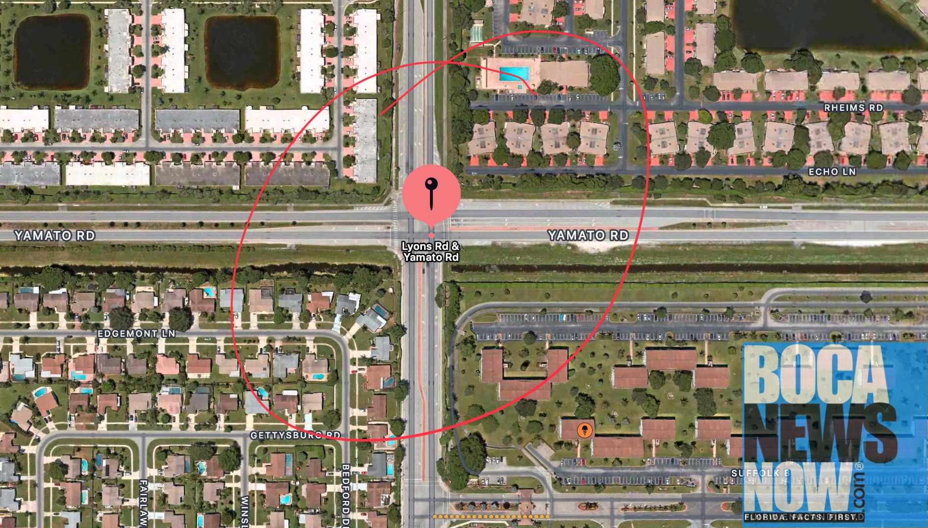 MultiVehicle Crash At Yamato and Lyons In Boca Raton, Overturned Car