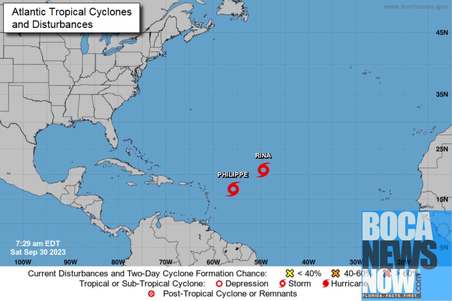 HURRICANE CENTER: Rina And Philippe Remain East Of Florida, New Wave May Form - Vimarsana News