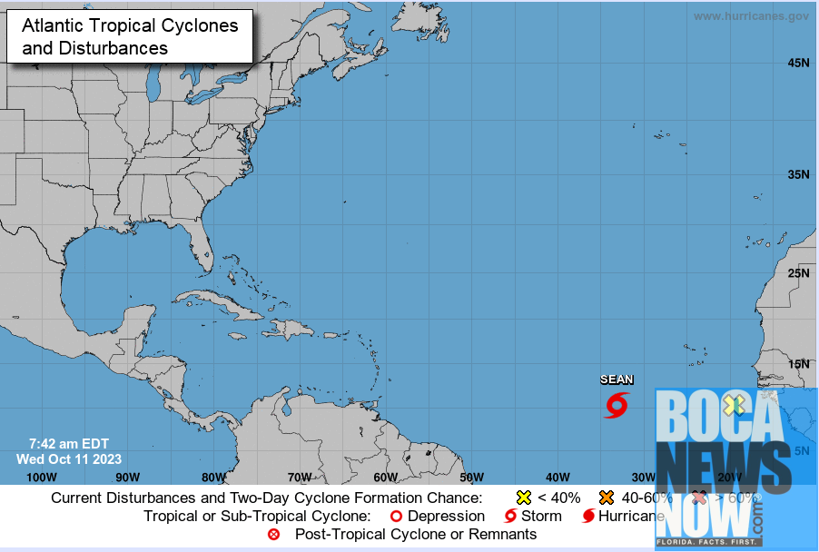 HURRICANE CENTER Tropical Storm Sean Forms East Of Florida