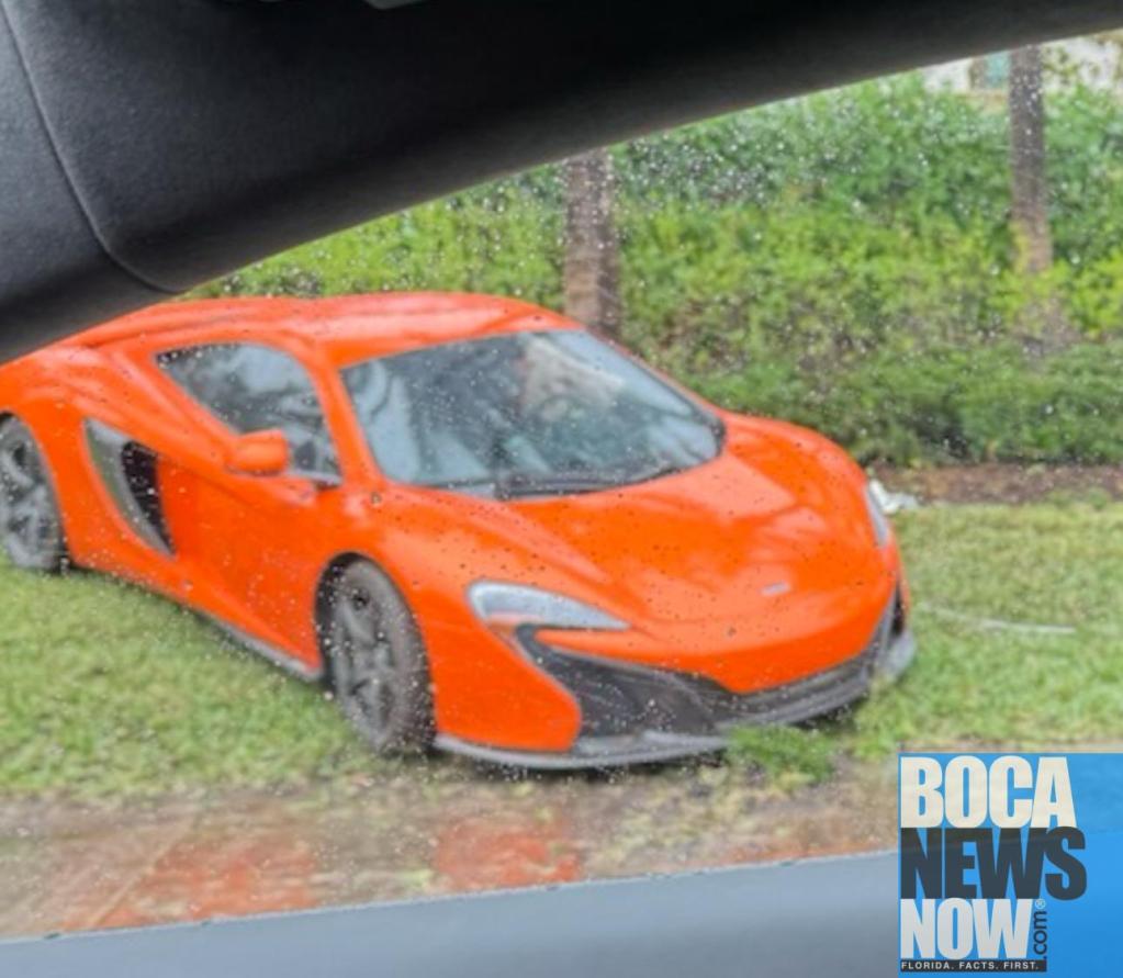 TALENT Driver Drives Bright Orange Car Onto Lyons Road Embankment