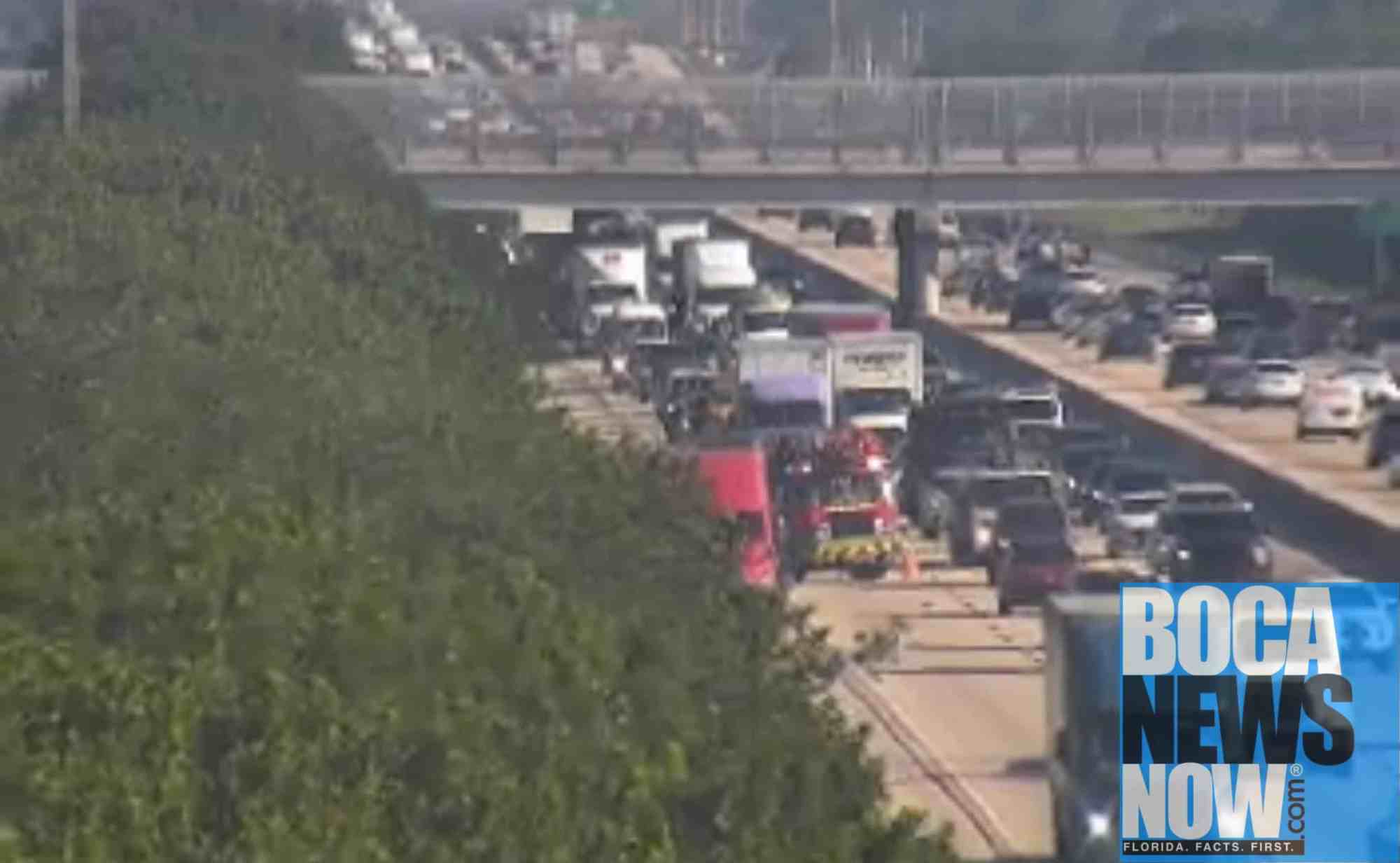 Crash Slowing Traffic On Turnpike Near Glades Road - BocaNewsNow.com