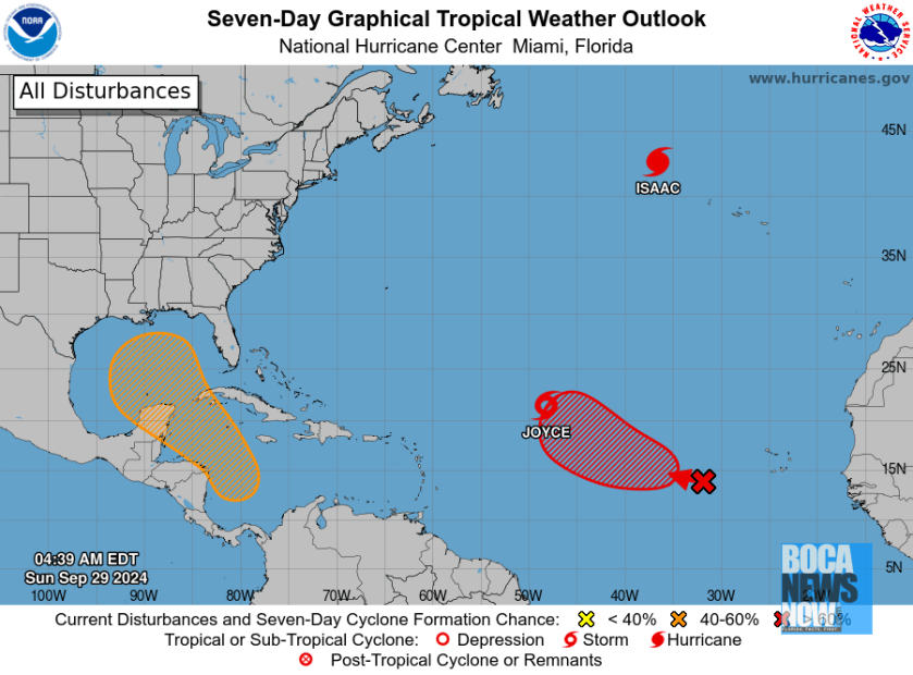 HURRICANE CENTER: Tropical Depression Forming East Of Florida 5 Florida Tropical Depression Sept 29 2024
