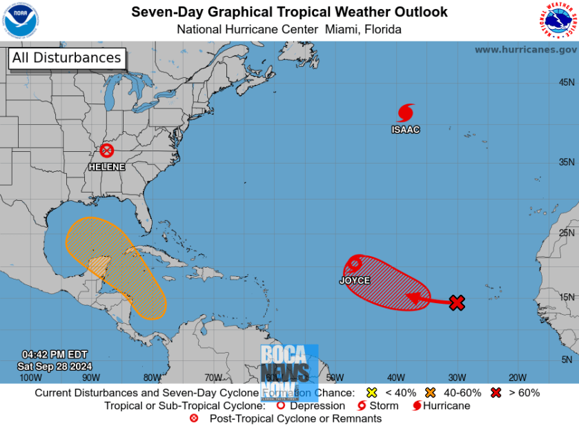 HURRICANE CENTER: Another Gulf System Forming, Two More Growing East Of Florida 9 Afternoon Hurricane Florida 09-28-2024