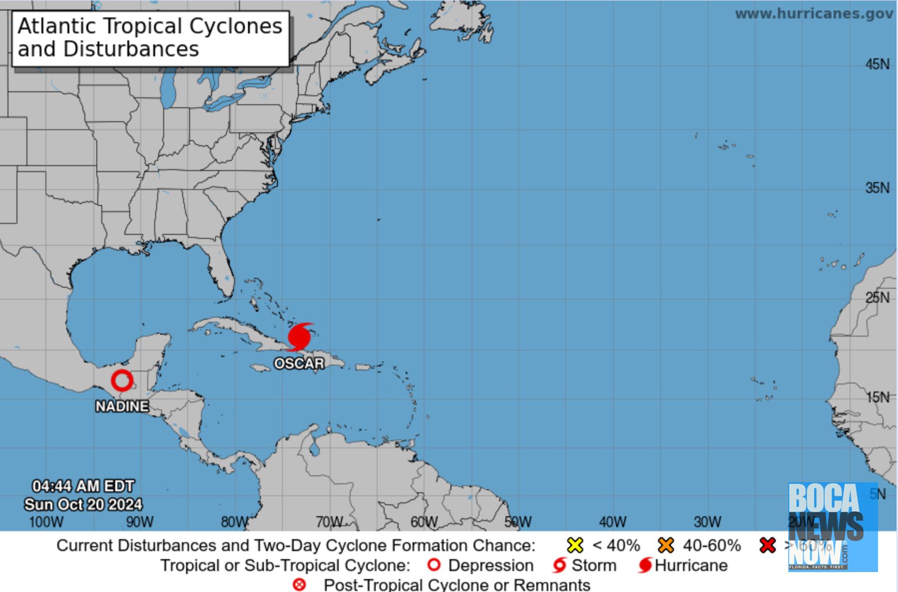 HURRICANE CENTER Hurricane Oscar Remains South Of Florida, Small But