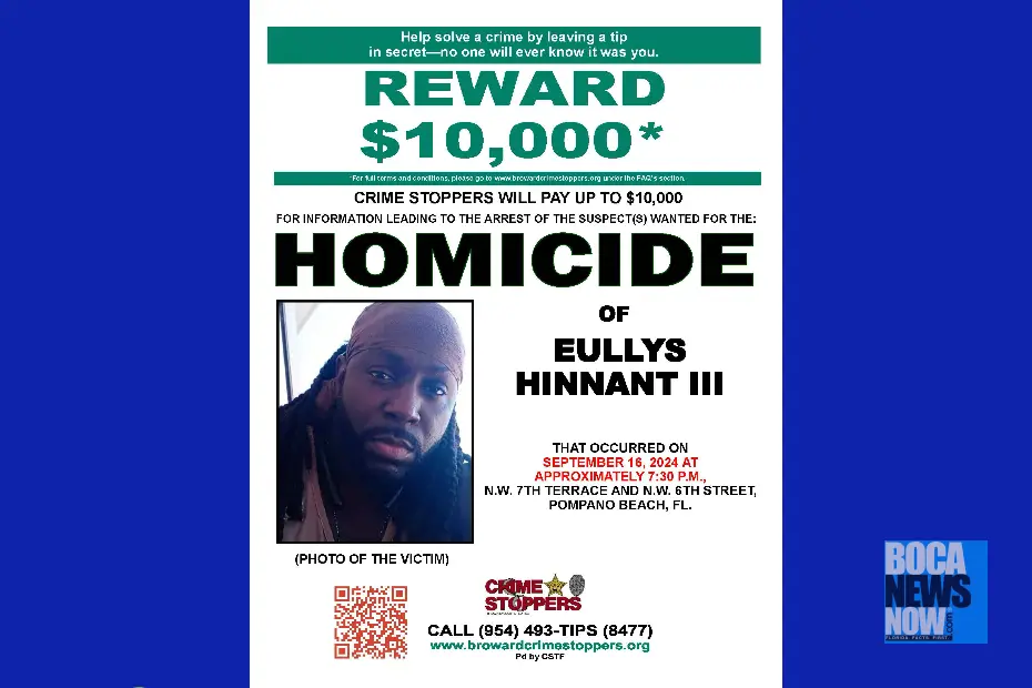 A reward for killing Broward Pompano